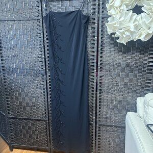 De Laru Y2K Vintage Beaded Black Maxi Dress Size 11/12